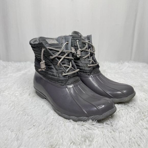 SPERRY / gray Saltwater puff nylon rubber duck boots / 10 - Picture 1 of 8
